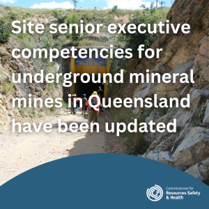 Update to SSE competencies for underground mineral mines